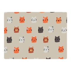 Cat Faces Pattern Double Sided Flano Blanket (Mini) 