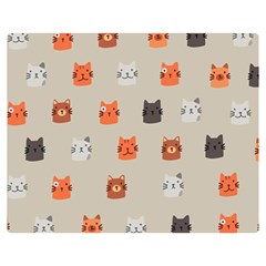 Cat Faces Pattern Double Sided Flano Blanket (Medium) 