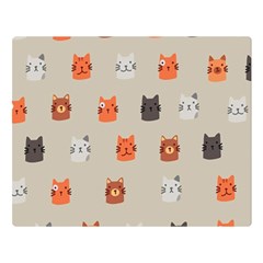 Cat Faces Pattern Double Sided Flano Blanket (Large) 