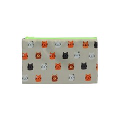 Cat Faces Pattern Cosmetic Bag (xs) by Vaneshart