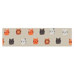 Cat Faces Pattern Satin Scarf (Oblong)