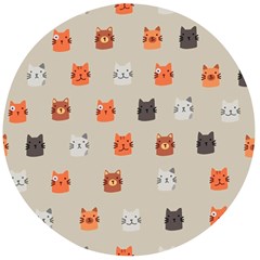 Cat Faces Pattern Wooden Bottle Opener (Round)