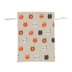 Cat Faces Pattern Lightweight Drawstring Pouch (S)