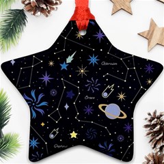 Starry Night  Space Constellations  Stars  Galaxy  Universe Graphic  Illustration Star Ornament (two Sides) by Vaneshart