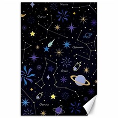 Starry Night  Space Constellations  Stars  Galaxy  Universe Graphic  Illustration Canvas 24  X 36  by Vaneshart