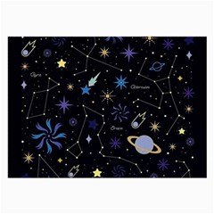 Starry Night  Space Constellations  Stars  Galaxy  Universe Graphic  Illustration Large Glasses Cloth (2 Sides) by Vaneshart