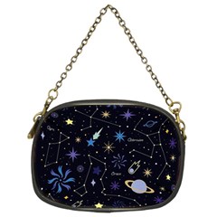 Starry Night  Space Constellations  Stars  Galaxy  Universe Graphic  Illustration Chain Purse (two Sides) by Vaneshart