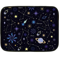 Starry Night  Space Constellations  Stars  Galaxy  Universe Graphic  Illustration Double Sided Fleece Blanket (mini)  by Vaneshart