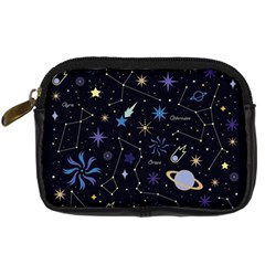 Starry Night  Space Constellations  Stars  Galaxy  Universe Graphic  Illustration Digital Camera Leather Case by Vaneshart