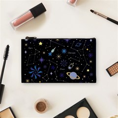 Starry Night  Space Constellations  Stars  Galaxy  Universe Graphic  Illustration Cosmetic Bag (small) by Vaneshart