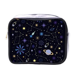 Starry Night  Space Constellations  Stars  Galaxy  Universe Graphic  Illustration Mini Toiletries Bag (one Side) by Vaneshart