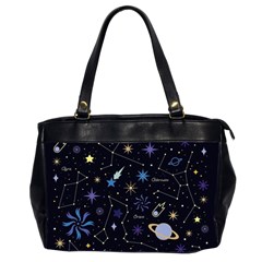 Starry Night  Space Constellations  Stars  Galaxy  Universe Graphic  Illustration Oversize Office Handbag (2 Sides) by Vaneshart