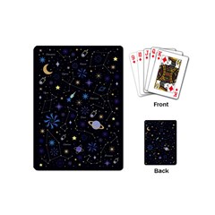 Starry Night  Space Constellations  Stars  Galaxy  Universe Graphic  Illustration Playing Cards Single Design (mini) by Vaneshart