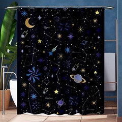 Starry Night  Space Constellations  Stars  Galaxy  Universe Graphic  Illustration Shower Curtain 60  X 72  (medium)  by Vaneshart