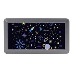 Starry Night  Space Constellations  Stars  Galaxy  Universe Graphic  Illustration Memory Card Reader (mini) by Vaneshart