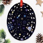 Starry Night  Space Constellations  Stars  Galaxy  Universe Graphic  Illustration Ornament (Oval Filigree) Front