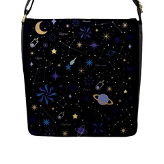 Starry Night  Space Constellations  Stars  Galaxy  Universe Graphic  Illustration Flap Closure Messenger Bag (l) by Vaneshart