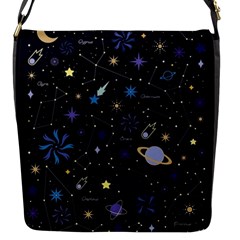 Starry Night  Space Constellations  Stars  Galaxy  Universe Graphic  Illustration Flap Closure Messenger Bag (s) by Vaneshart