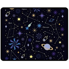 Starry Night  Space Constellations  Stars  Galaxy  Universe Graphic  Illustration Double Sided Fleece Blanket (medium)  by Vaneshart