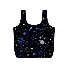 Starry Night  Space Constellations  Stars  Galaxy  Universe Graphic  Illustration Full Print Recycle Bag (s) by Vaneshart