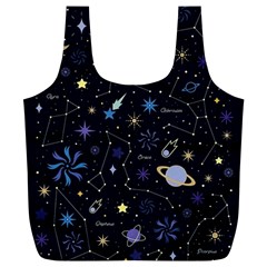 Starry Night  Space Constellations  Stars  Galaxy  Universe Graphic  Illustration Full Print Recycle Bag (xl) by Vaneshart