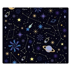 Starry Night  Space Constellations  Stars  Galaxy  Universe Graphic  Illustration Double Sided Flano Blanket (small)  by Vaneshart