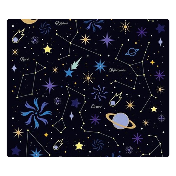 Starry Night  Space Constellations  Stars  Galaxy  Universe Graphic  Illustration Double Sided Flano Blanket (Small) 