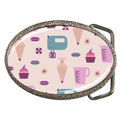 Seamless Bakery Vector Pattern Belt Buckles by Vaneshart