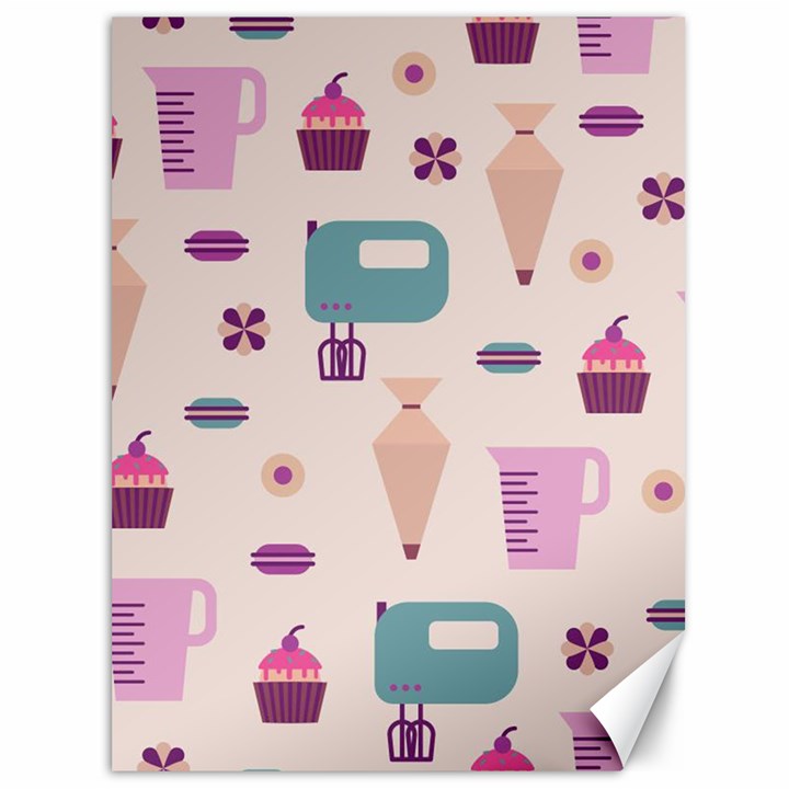 Seamless Bakery Vector Pattern Canvas 36  x 48 