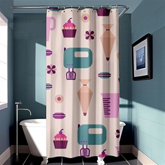 Seamless Bakery Vector Pattern Shower Curtain 36  X 72  (stall)  by Vaneshart