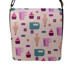 Seamless Bakery Vector Pattern Flap Closure Messenger Bag (l) by Vaneshart