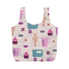 Seamless Bakery Vector Pattern Full Print Recycle Bag (m) by Vaneshart