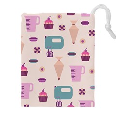 Seamless Bakery Vector Pattern Drawstring Pouch (4xl) by Vaneshart