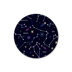 Space Wallpapers Rubber Round Coaster (4 pack) 