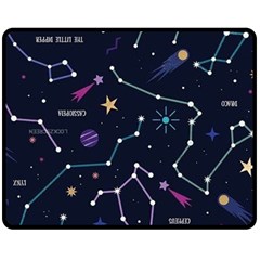 Space Wallpapers Double Sided Fleece Blanket (medium)  by Vaneshart