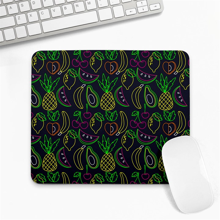 Neon Fruit Seamless Pattern Large Mousepads