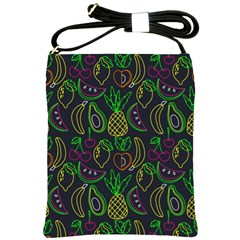 Neon Fruit Seamless Pattern Shoulder Sling Bag by Vaneshart