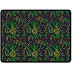 Neon Fruit Seamless Pattern Double Sided Fleece Blanket (Large)  80 x60  Blanket Back