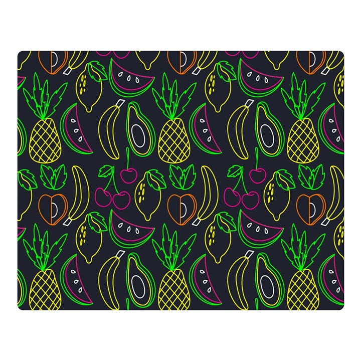 Neon Fruit Seamless Pattern Double Sided Flano Blanket (Large) 