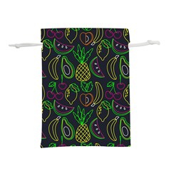 Neon Fruit Seamless Pattern Lightweight Drawstring Pouch (m) by Vaneshart