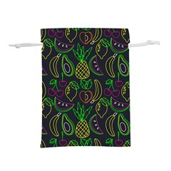 Neon Fruit Seamless Pattern Lightweight Drawstring Pouch (l) by Vaneshart