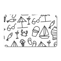 Black And White Summer Vector Pattern Magnet (rectangular) by Vaneshart