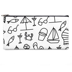 Black And White Summer Vector Pattern Pencil Cases by Vaneshart