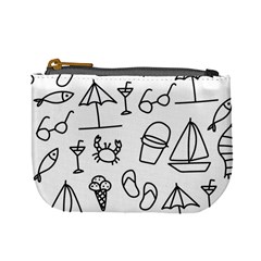 Black And White Summer Vector Pattern Mini Coin Purse by Vaneshart