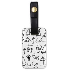 Black And White Summer Vector Pattern Luggage Tag (one Side) by Vaneshart