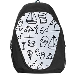 Black And White Summer Vector Pattern Backpack Bag by Vaneshart