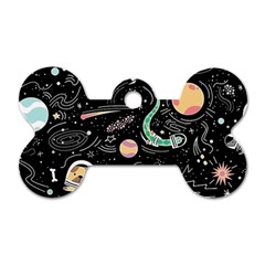 Animals Galaxy Space Dog Tag Bone (one Side) by Vaneshart