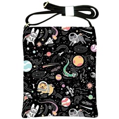 Animals Galaxy Space Shoulder Sling Bag by Vaneshart