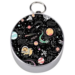 Animals Galaxy Space Silver Compasses by Vaneshart