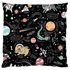 Animals Galaxy Space Large Flano Cushion Case (one Side) by Vaneshart